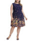 Фото #1 товара Plus Size Printed Fit & Flare Dress