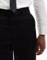 ASOS DESIGN wide tuxedo suit trouser in black and silver