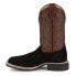 Justin Boots Alamo Wide Square Toe Cowboy Mens Black, Brown Casual Boots BR389