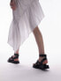 Фото #3 товара Topshop Jax leather chunky flat sandal with buckle in black