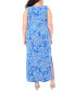 Фото #2 товара Plus Size Three-Ring Printed Sleeveless Maxi Dress