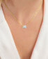Фото #2 товара Macy's lab-Grown Opal Rectangle Cut Solitaire 18" Pendant Necklace (1 ct. t.w.)