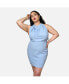 ფოტო #2 პროდუქტის Plus Size Azalea Cowl Neck Open Back Mini Bodycon Dress