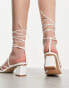 RAID Lycia strappy mid heeled sandals in white