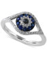 ფოტო #1 პროდუქტის EFFY® Sapphire (1/4 ct. t.w.) and Diamond (1/6 ct. t.w.) Evil Eye Ring in 14k White or Yellow Gold