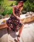 Фото #4 товара Women's FloralTie Shoulder Angled Hem Jumpsuit