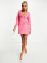 Фото #3 товара Missguided blazer dress in bright pink