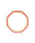 ფოტო #4 პროდუქტის RA 14k Yellow Gold Plated with Cubic Zirconia Rose-Pink Bamboo Kids/Young Adult Stacking Ring