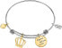 Steel bracelet with gold plated pendants LPS05AQJ04