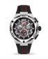 ფოტო #1 პროდუქტის Men's Motore Chronograph Collection Timepiece Black Genuine Leather Strap Watch, 49mm