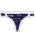 ფოტო #1 პროდუქტის Women's Purple, White Baltimore Ravens Breakthrough Knit Thong