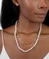 Gold-Tone Imitation Pearl & Paperclip Two-Row Layered Necklace, 17" + 3" extender