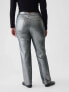 Фото #6 товара High Rise Metallic '90s Straight Jeans