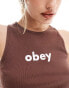 Фото #3 товара Obey lower case tank top in brown