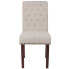 Фото #3 товара Hercules Series Beige Fabric Parsons Chair With Rolled Back, Accent Nail Trim And Walnut Finish