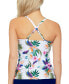 Фото #2 товара Women's Tahiti Tropical-Print Ruffled Tankini Top, Created for Macy's