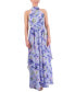 ფოტო #1 პროდუქტის Women's Printed High-Neck Sleeveless Chiffon Dress