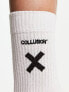 Фото #2 товара COLLUSION Unisex logo sock in white