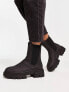 Schuh Wide Fit Amaya split sole chunky calf boots in black