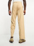 New Look relaxed pleat front trousers in camel