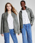 ფოტო #1 პროდუქტის Women's Faux-Leather Zip-Front Jacket, Created for Macy's