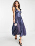 Фото #1 товара Topshop bridesmaid contrast insert detail slip dress in navy