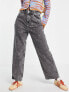 Noisy May Gigi oversized mom jeans in washed grey