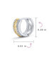 ფოტო #4 პროდუქტის Two Tone Greek Key Cutout Huggie Hoop Earrings For Women Cubic Zirconia CZ Gold Plated Sterling Silver