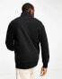 GANT shield logo half zip sweatshirt in black