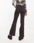 Weekday Glow high waist flared stretch jeans in black lux