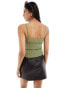 New Look knitted cami vest in khaki