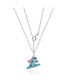 Фото #3 товара Lilo and Stitch Silver Plated Stitch Surfing Pendant, 16+2" Chain