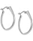 ფოტო #1 პროდუქტის Crystal Small Hoop Earrings in Silver-Plate, 1"