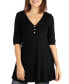 Фото #1 товара Women's Short Sleeve Tunic Top with Button Detail