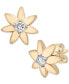 ფოტო #1 პროდუქტის Diamond Flower Stud Earrings (1/10 ct. t.w.) in Gold Vermeil, Created for Macy's