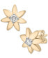 Diamond Flower Stud Earrings (1/10 ct. t.w.) in Gold Vermeil, Created for Macy's