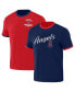 Фото #1 товара Men's Darius Rucker Collection by Red, Navy Distressed Los Angeles Angels Two-Way Ringer Reversible T-shirt