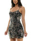 ფოტო #3 პროდუქტის Juniors' Floral Sequin Sleeveless Bodycon Dress