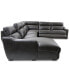 Фото #6 товара Gabrine 6-Pc. Leather Sectional with 2 Power Headrests & Chaise, Created for Macy's