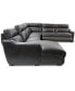 Фото #11 товара Gabrine 6-Pc. Leather Sectional with 2 Power Headrests & Chaise, Created for Macy's