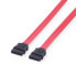 Фото #1 товара ROLINE Internal SATA 3.0 Gbit/s Cable 0.5 m - 0.5 m - SATA II - SATA 7-pin - SATA 7-pin - Male/Male - Black - Red