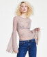 Фото #1 товара Women's Fiamma Bell-Sleeve Mesh Top