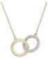 ფოტო #3 პროდუქტის Diamond Double Circle Pendant Necklace (1/6 ct. t.w.) in in 10k Gold, Created for Macy's
