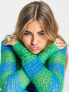 COLLUSION 00s open knit stripe jumper in blue and green