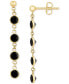 ფოტო #1 პროდუქტის EFFY® Onyx Bezel Linear Chain Drop Earrings in 14k Gold