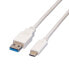 Фото #1 товара VALUE USB 3.1 Cable - A-C - M/M 0.5 m - 0.5 m - USB A - USB C - USB 3.2 Gen 2 (3.1 Gen 2) - White