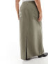 4th & Reckless Plus exclusive tailored column maxi skirt in olive