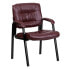 Фото #4 товара Burgundy Leather Executive Side Reception Chair With Black Metal Frame