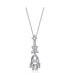 ფოტო #2 პროდუქტის Sterling Silver White Gold Plated Cubic Zirconia Pendant