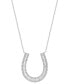 ფოტო #1 პროდუქტის EFFY® Diamond Horseshoe 18" Pendant Necklace (5/8 ct. t.w.) in 14k White Gold
